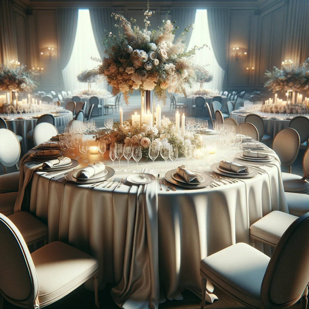 Tables garnies rondes