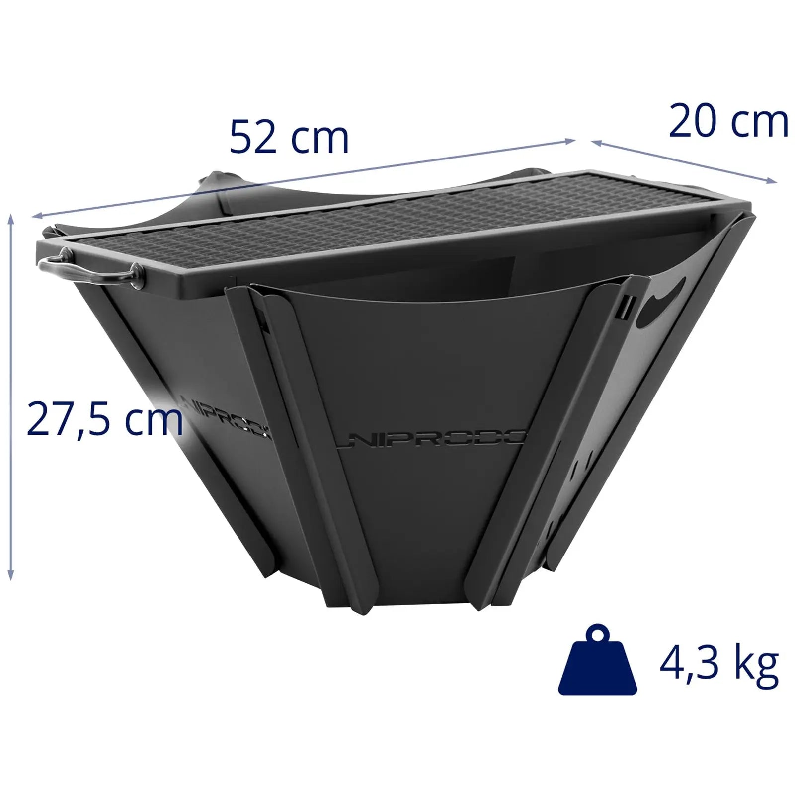 Location - Brasero extérieur - avec grille - 58 x 54 x 27.5 cm