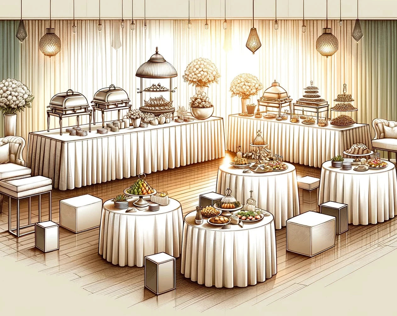 Location - Coin Buffet Élégant - Sublimez Votre Réception avec Raffinement