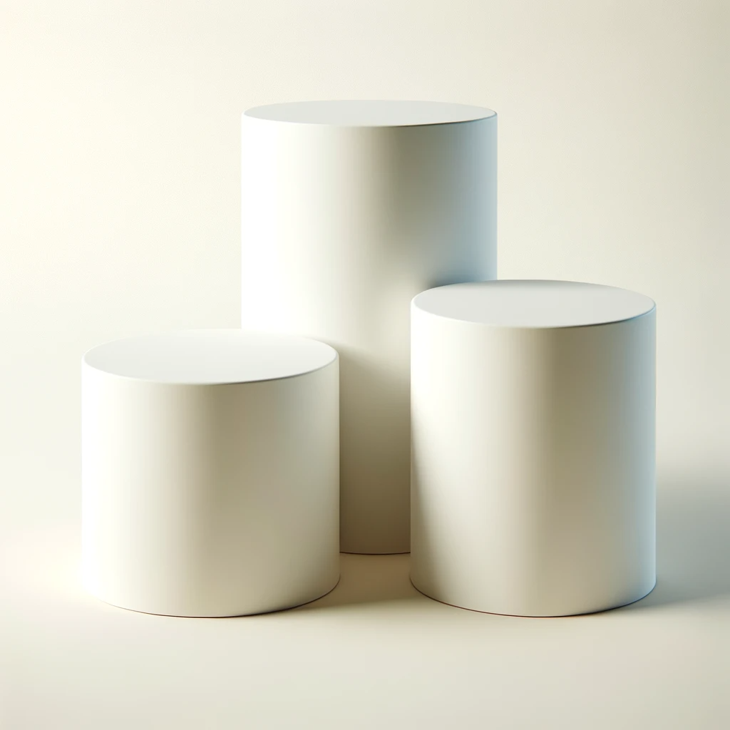 Location - Colonnes cylindriques blanches par 3