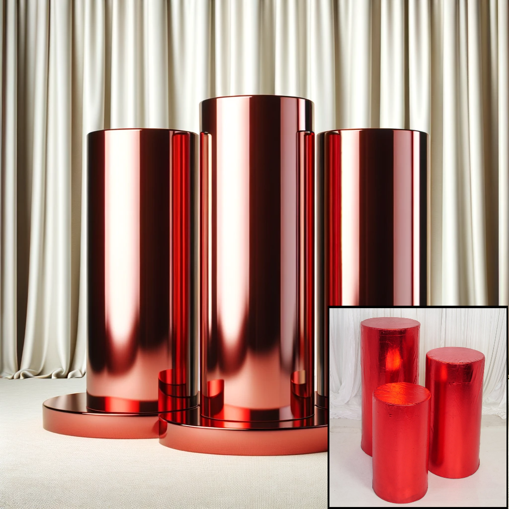 Location - Colonnes cylindriques par 3 Rouge (housse de protection)