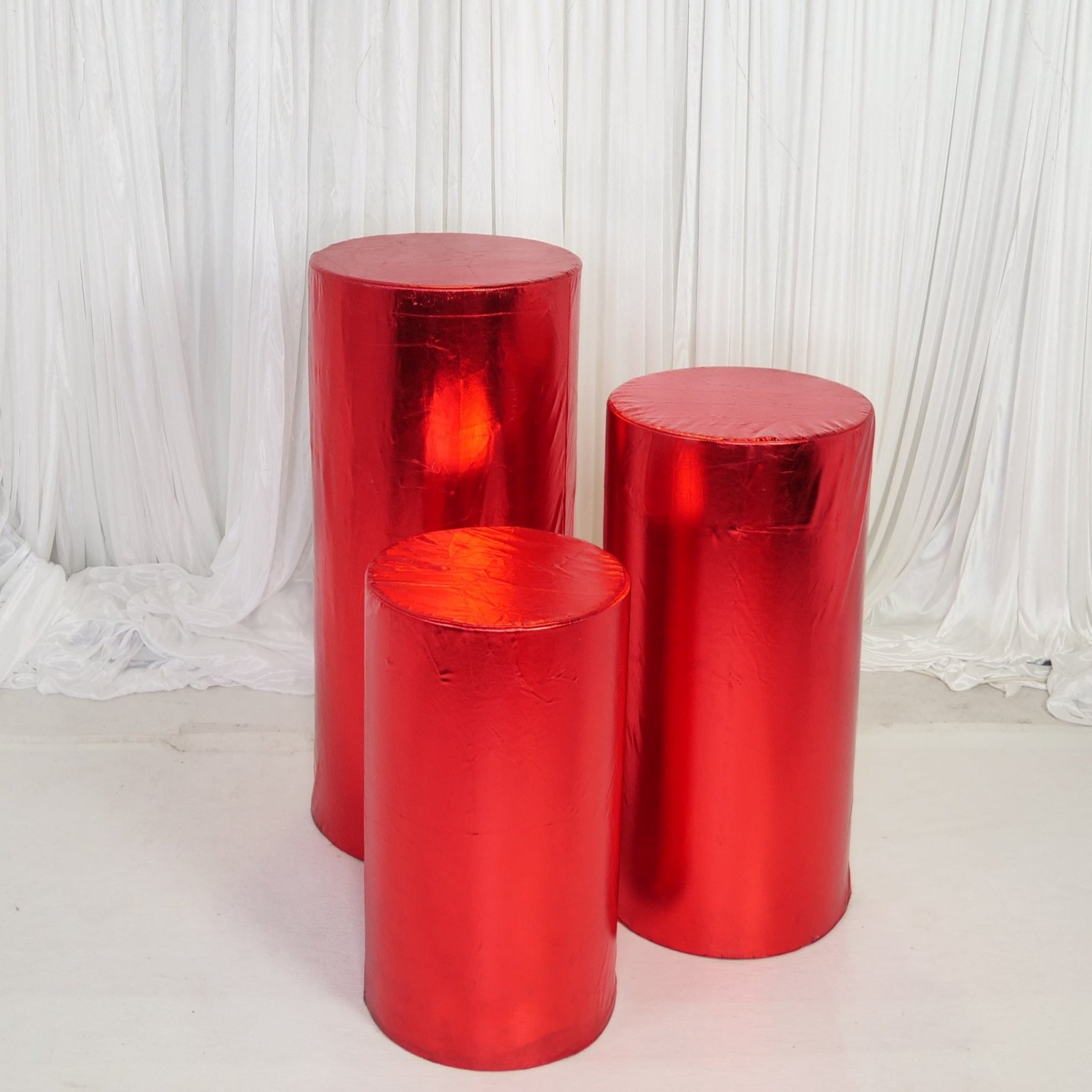 Location - Colonnes cylindriques par 3 Rouge (housse de protection)