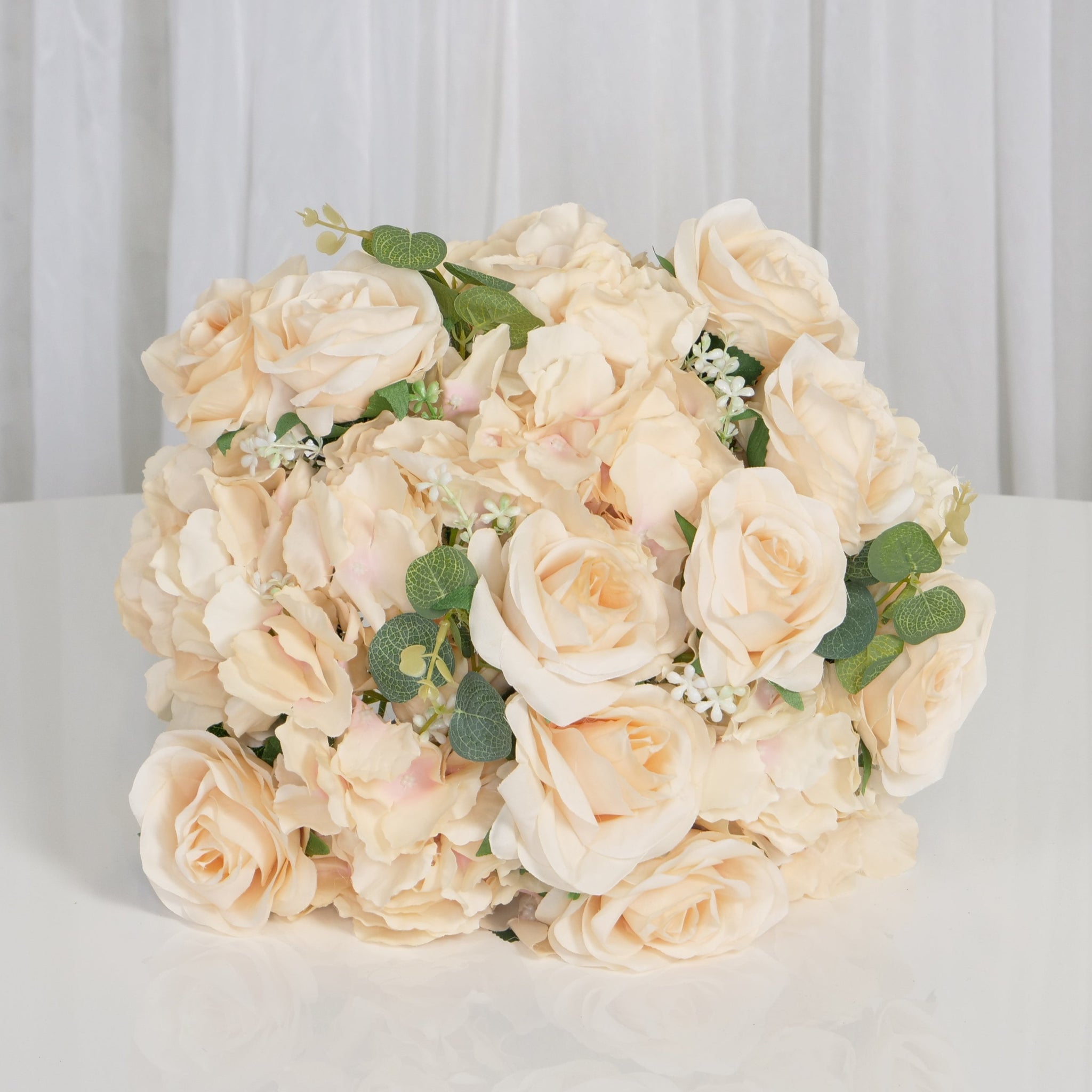 Location - Pleine boule de fleurs Artificielles Champagne 36cm