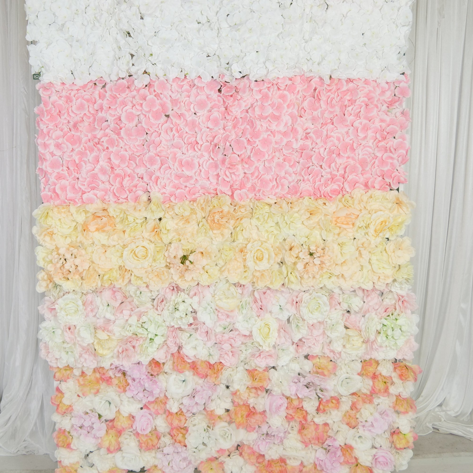 Location - Mur de Fleurs rose et blanc