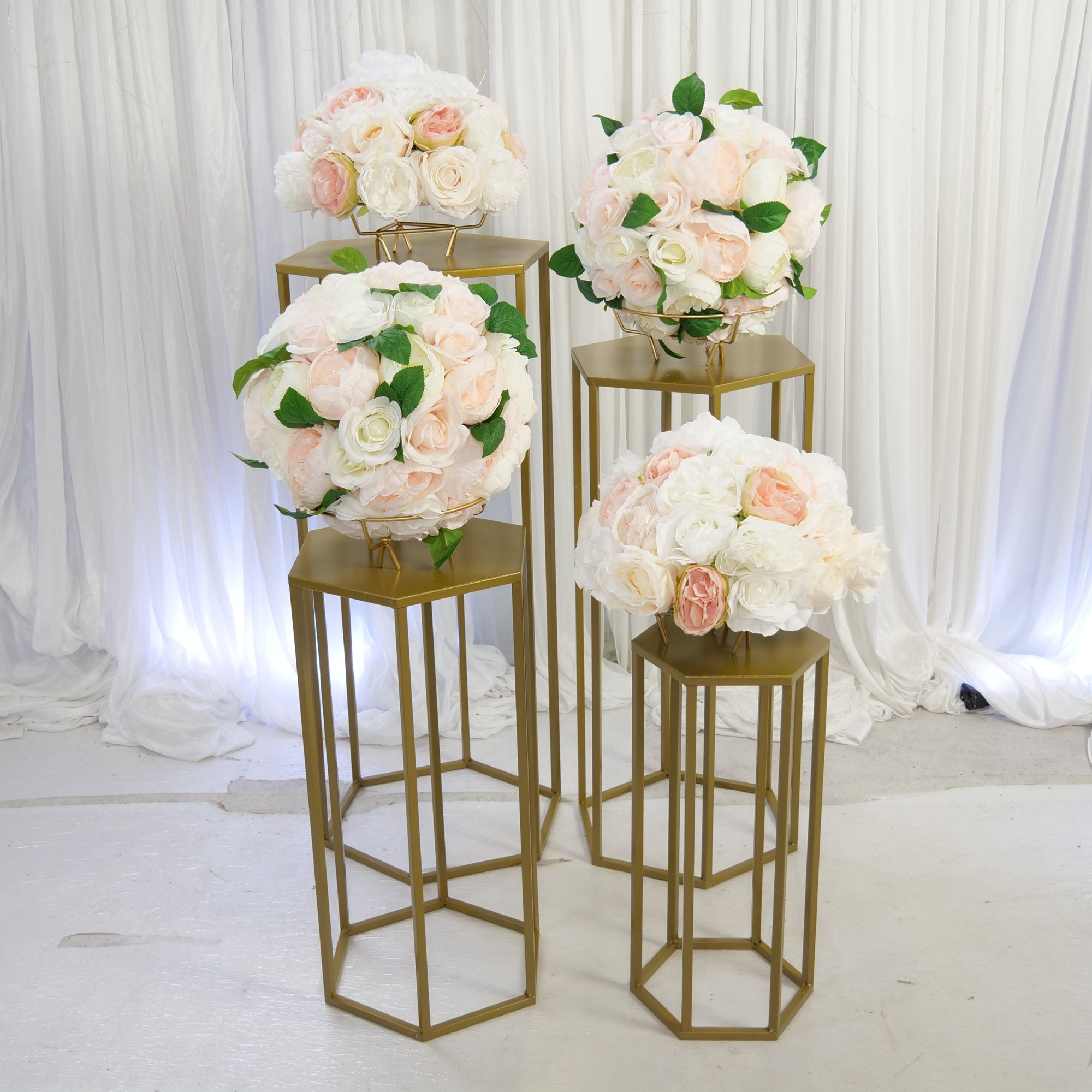 Location - Lot de 4 sellettes hexagonales en Métal de couleur doré Premium