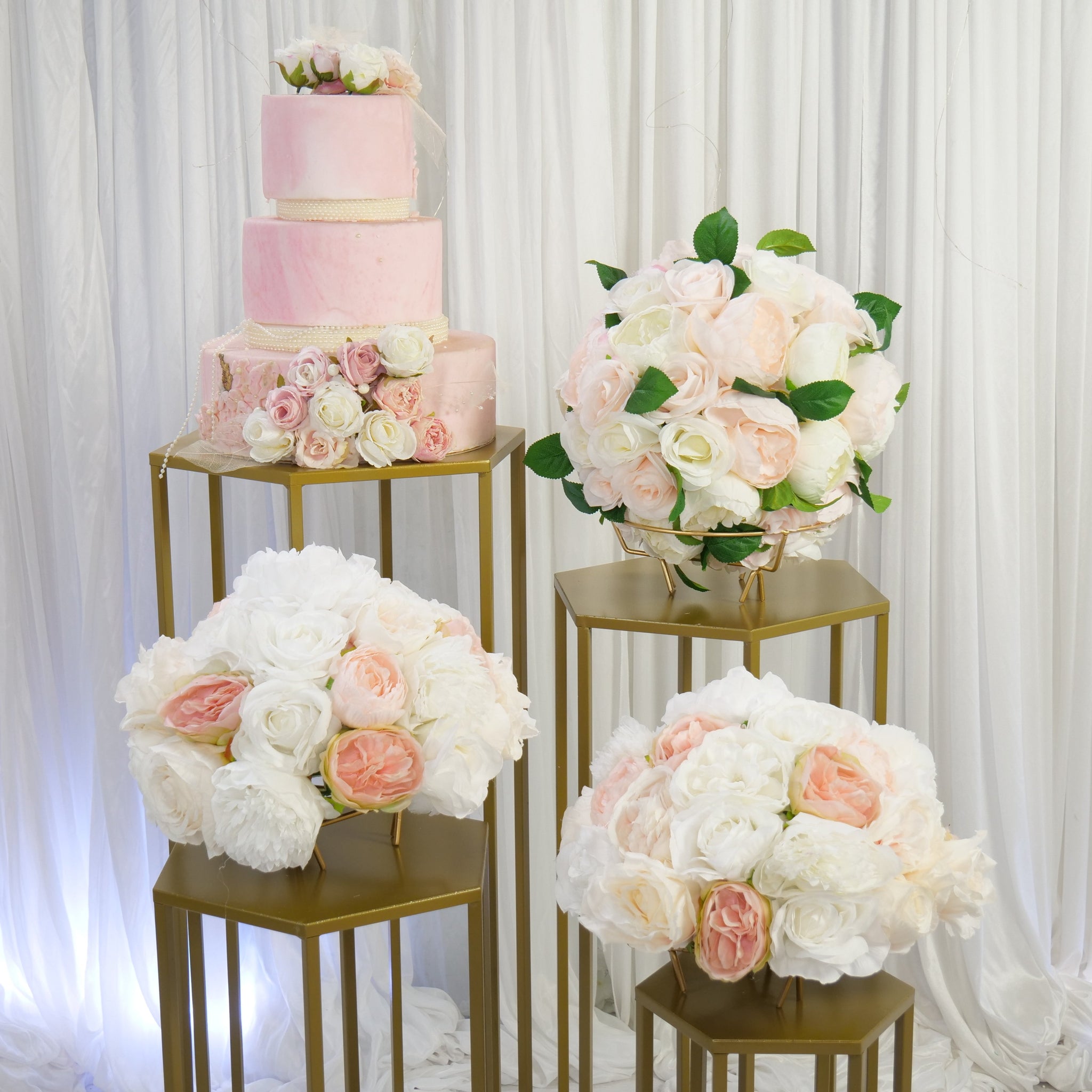 Location - Lot de 4 sellettes hexagonales en Métal de couleur doré Premium