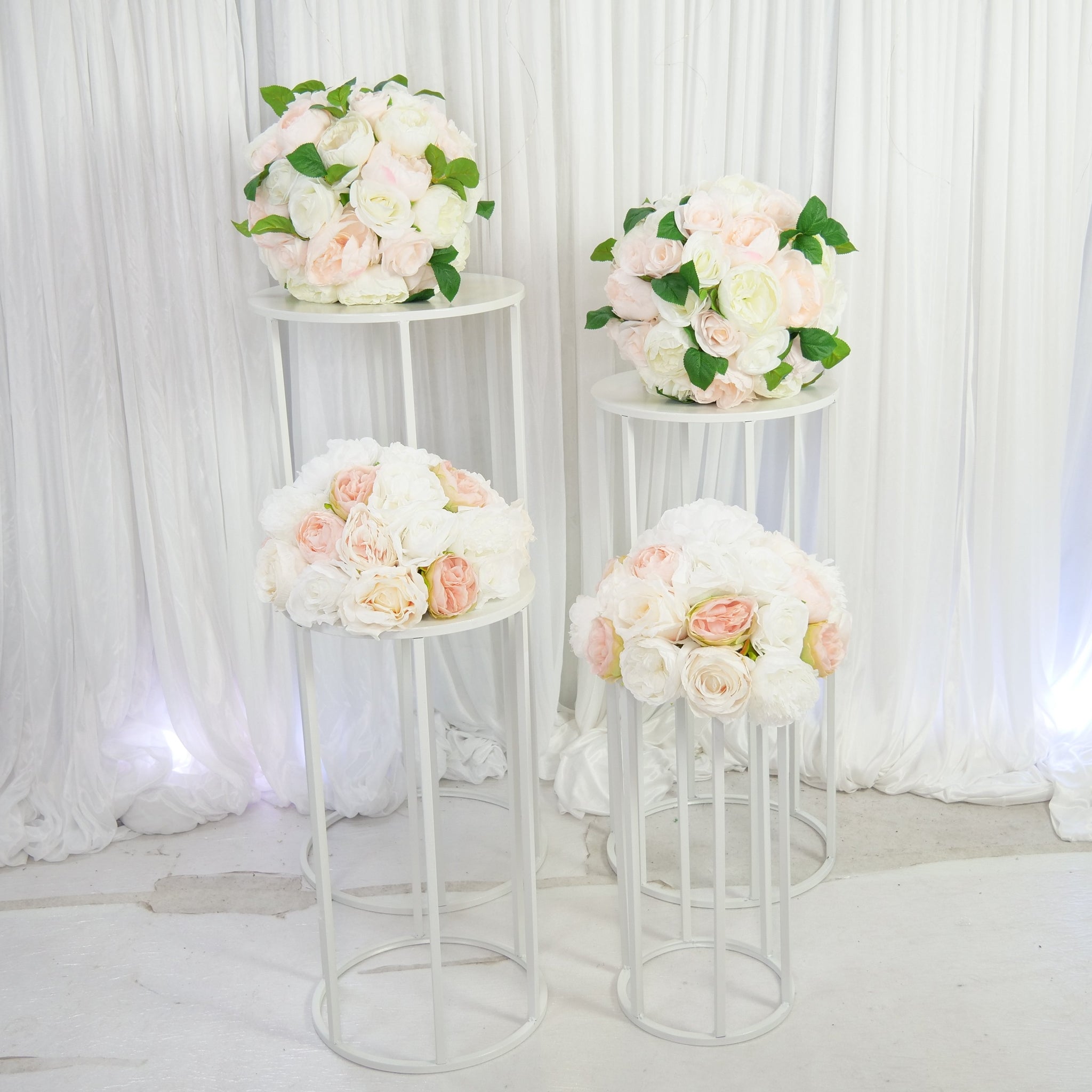 Location - Lot de 4 sellettes rondes en Métal de couleur blanc Premium