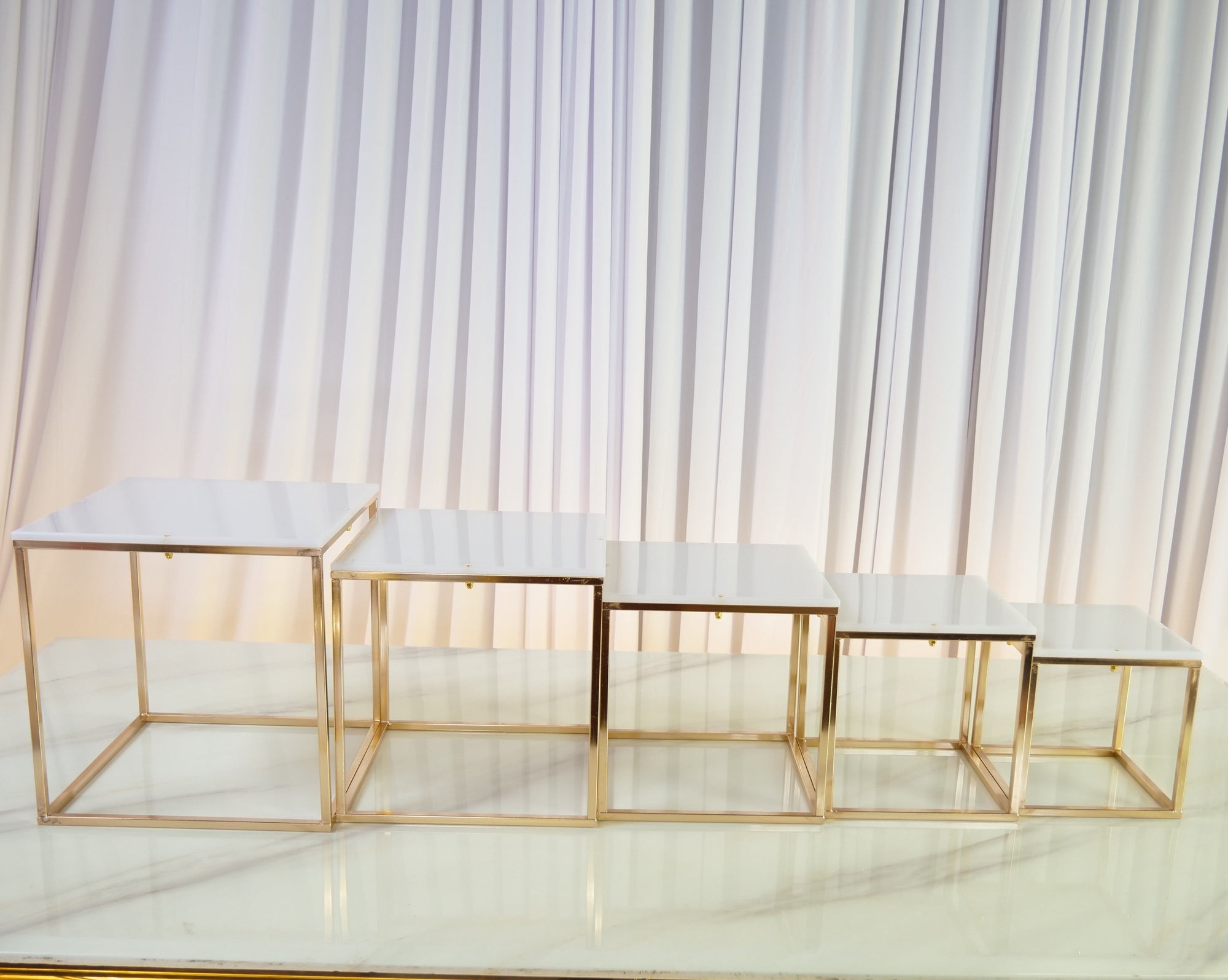 Location - Support pour buffet premium orné blanc - lot de 5