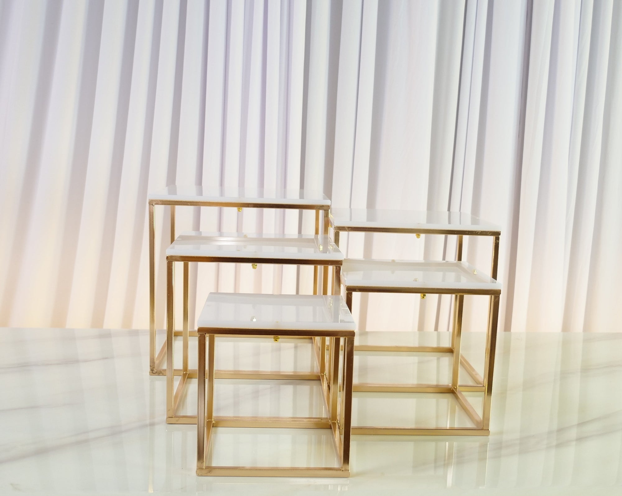 Location - Support pour buffet premium orné blanc - lot de 5