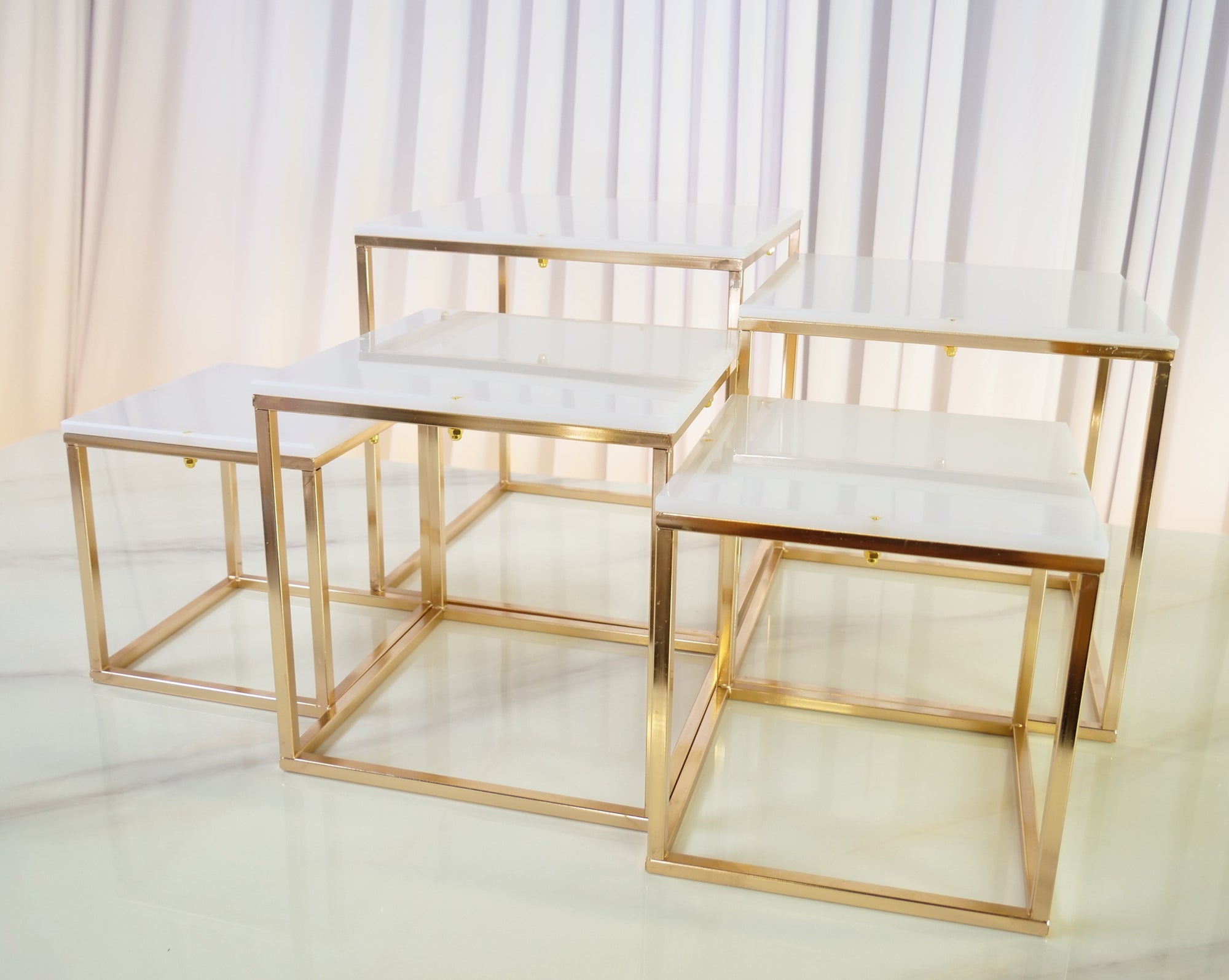 Location - Support pour buffet premium orné blanc - lot de 5