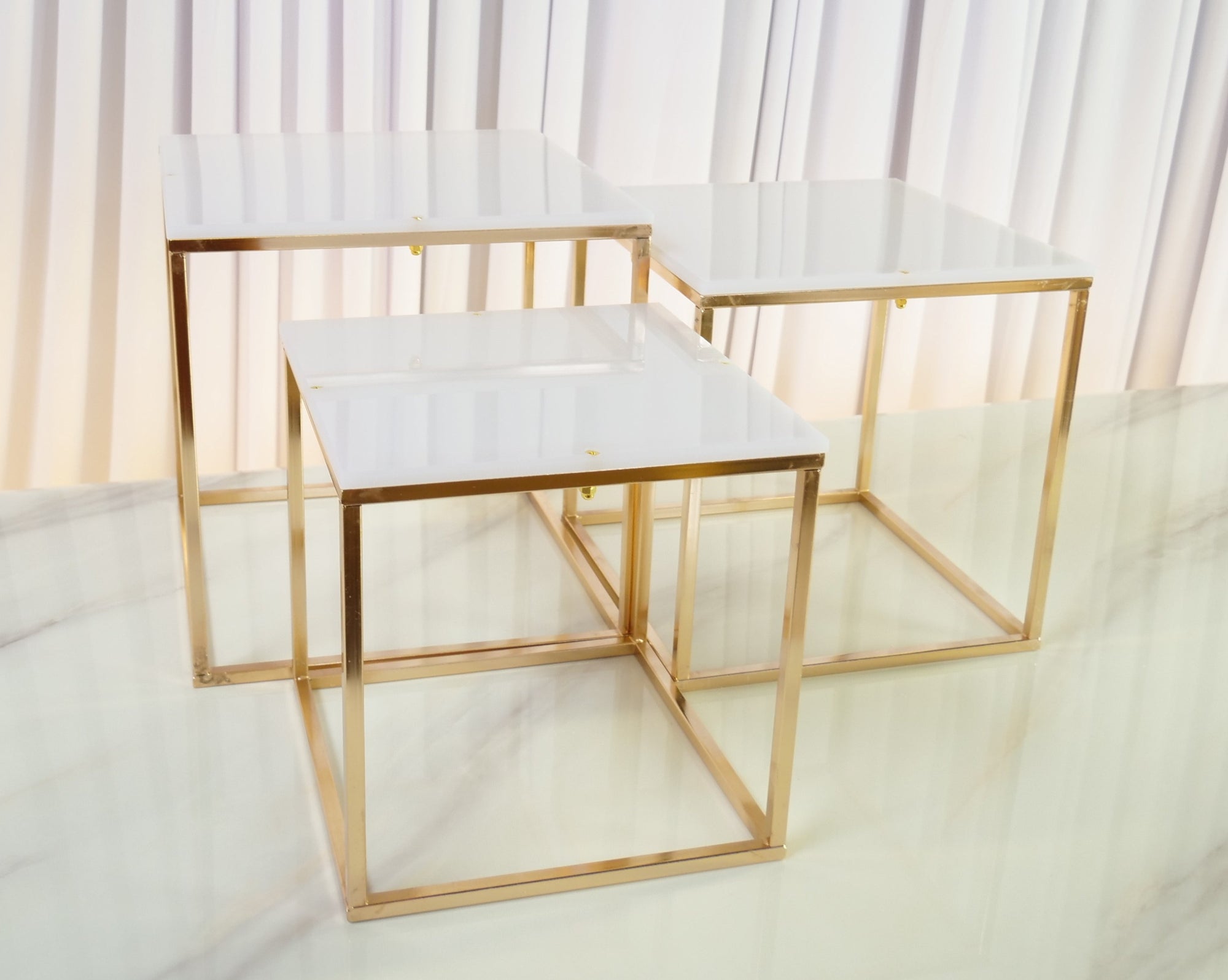 Location - Support pour buffet premium orné blanc - lot de 5