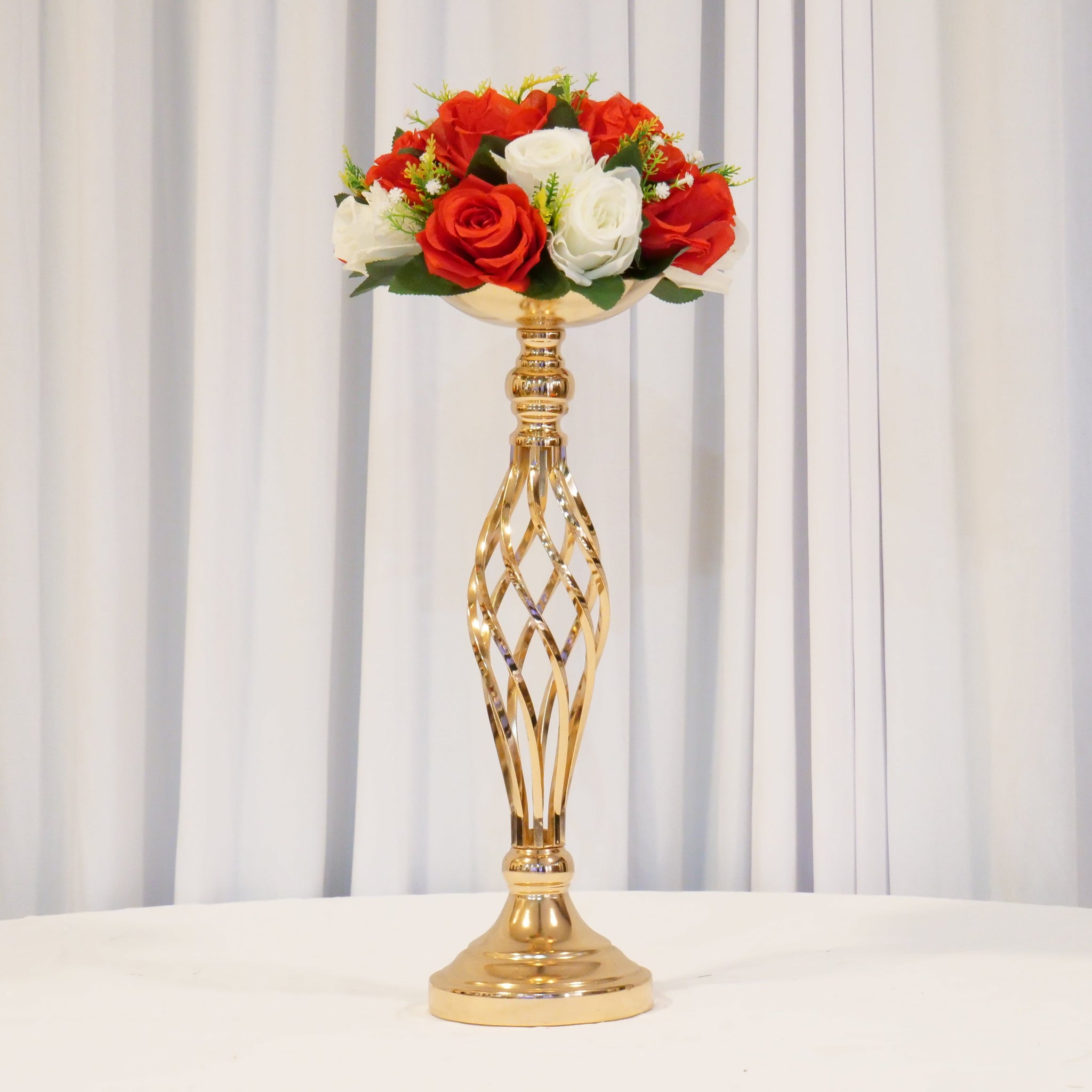 Location - Centre de table de mariage doré Colonne à Fleur 59cm