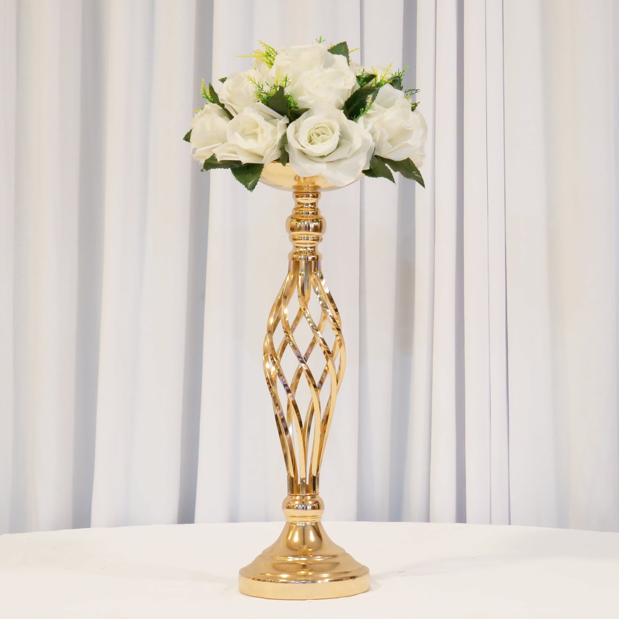 Location - Centre de table de mariage doré Colonne à Fleur 59cm