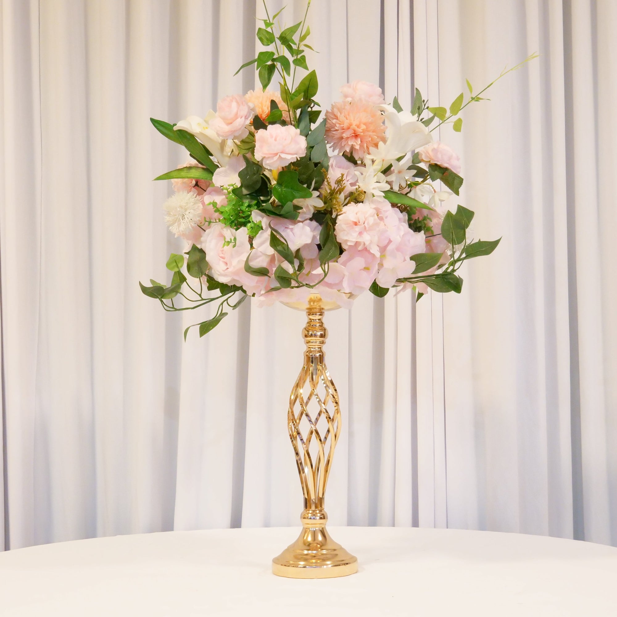 Location - Centre de table de mariage doré Colonne à Fleur 59cm