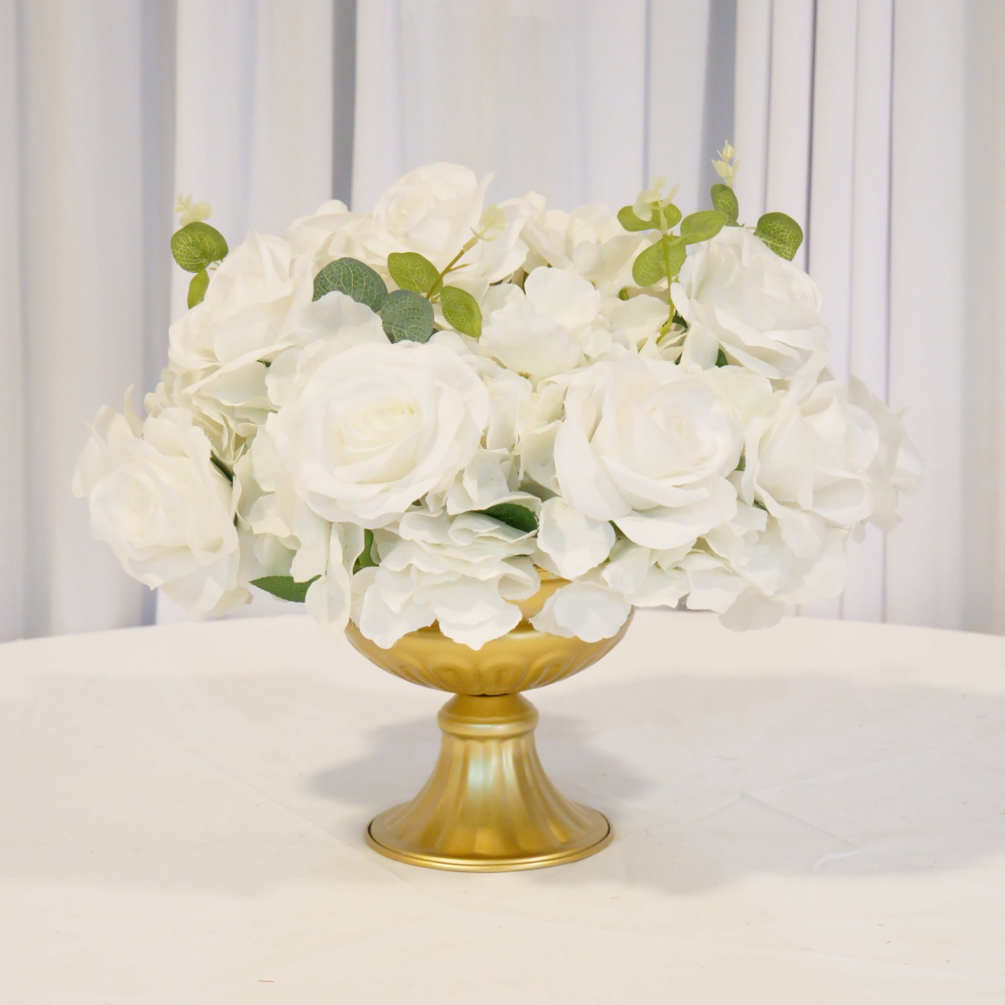 Location - Demi boule de fleurs Artificielles blanche 40cm