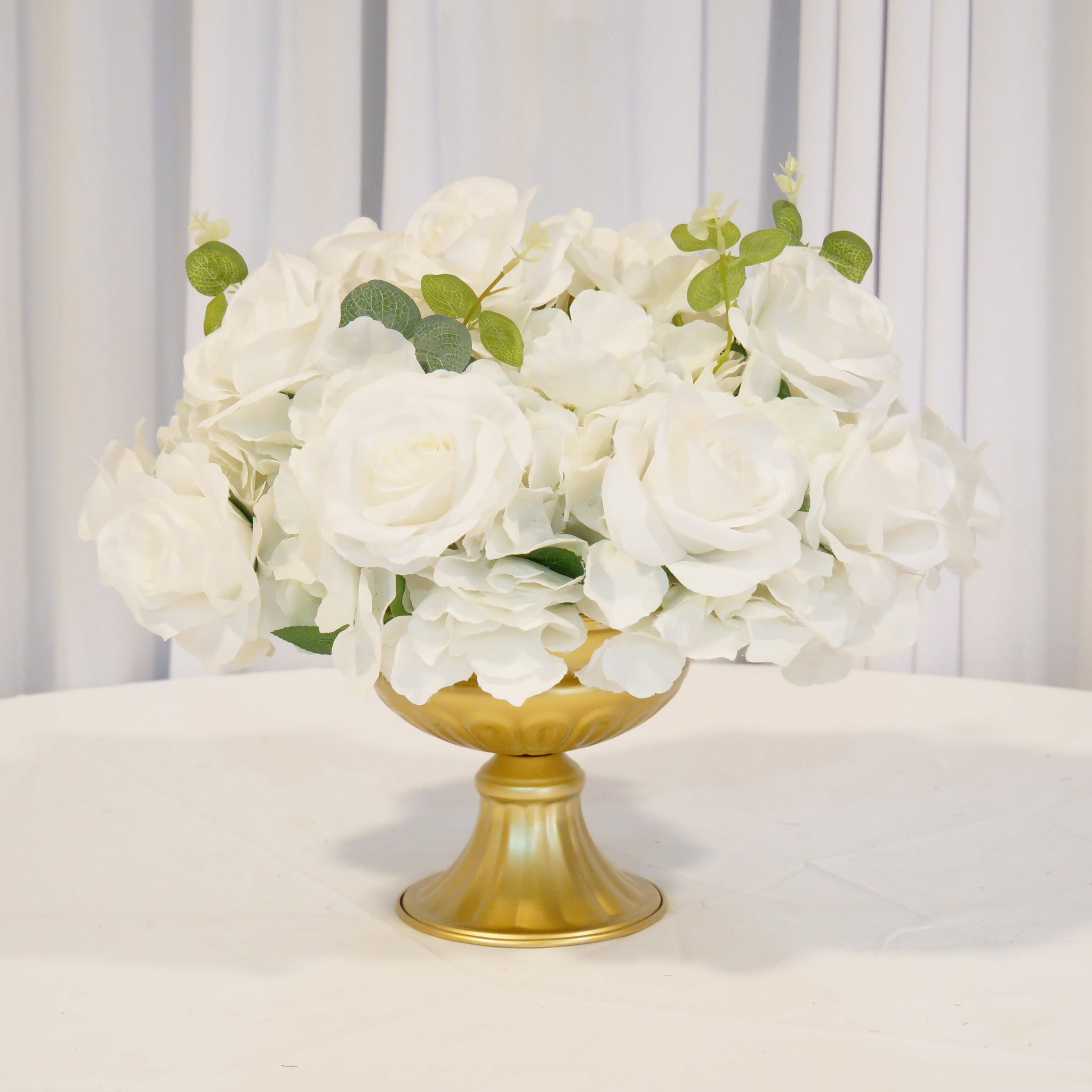 Location - Demi boule de fleurs Artificielles blanche 40cm
