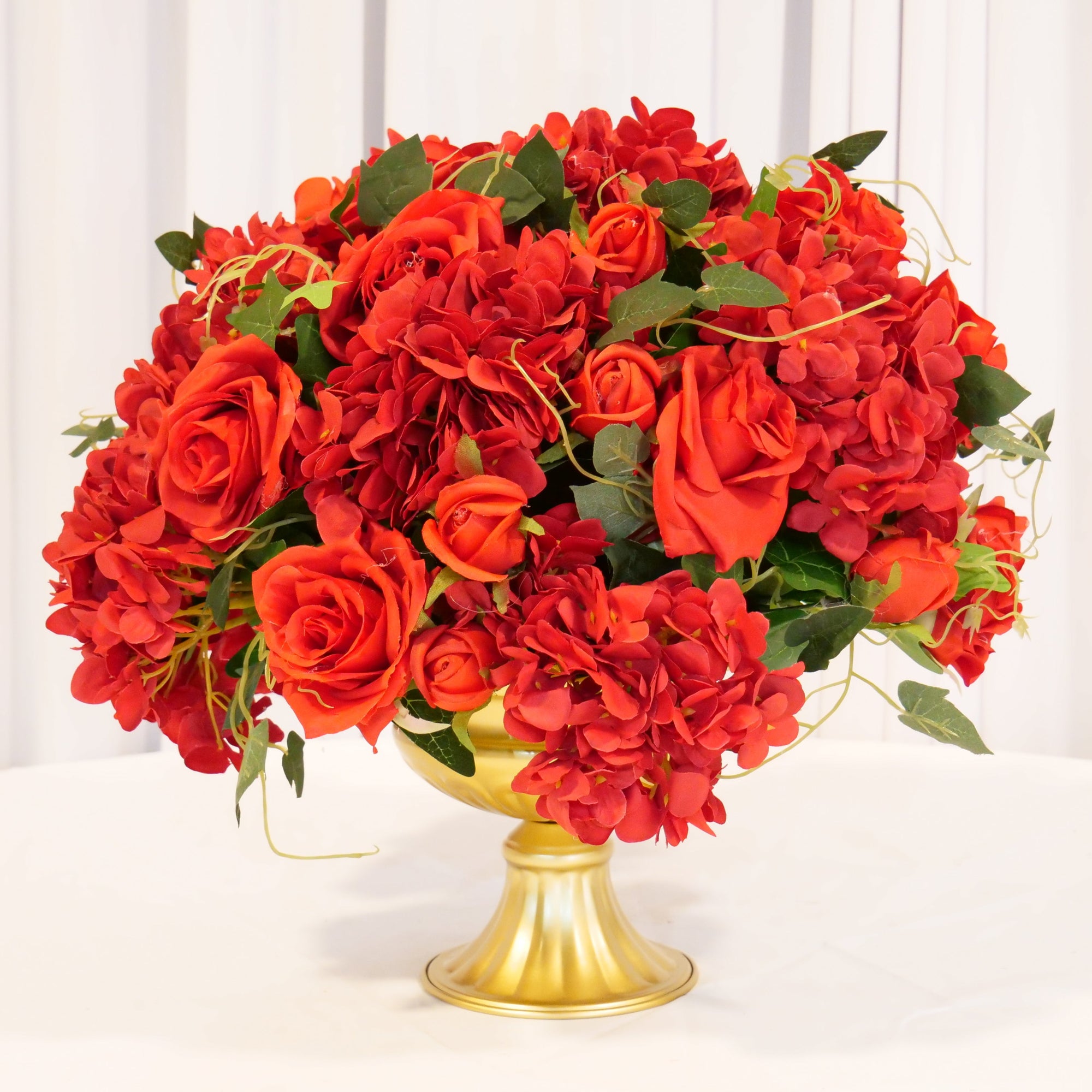 Location - Demi boule de fleurs artificielles Rouge 50 cm