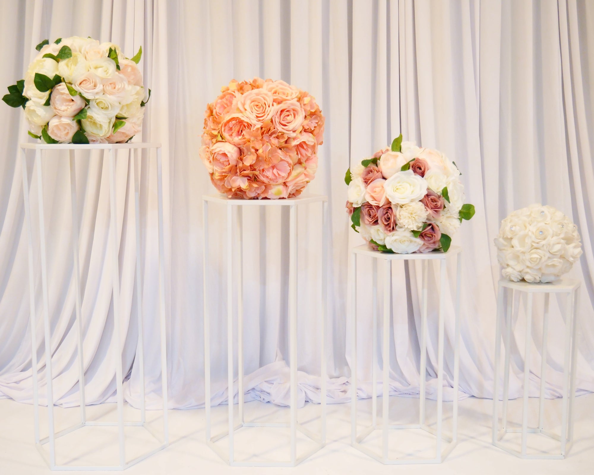 Location - Lot de 4 sellettes hexagonales en Métal de couleur blanc Premium