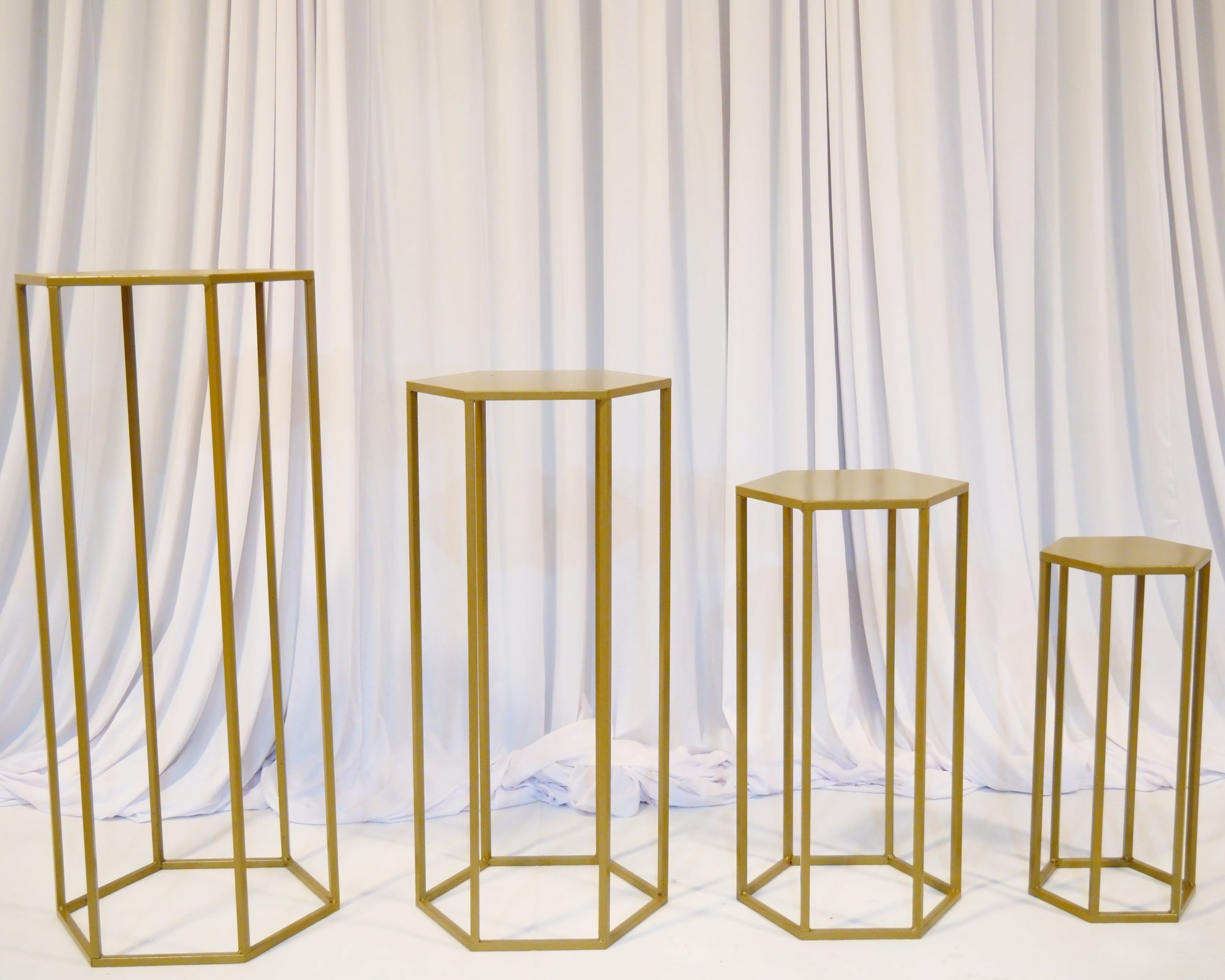 Location - Lot de 4 sellettes hexagonales en Métal de couleur doré Premium