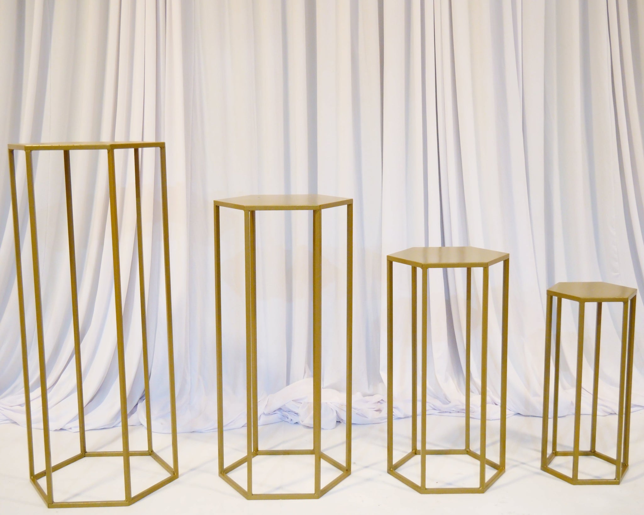 Location - Lot de 4 sellettes hexagonales en Métal de couleur doré Premium