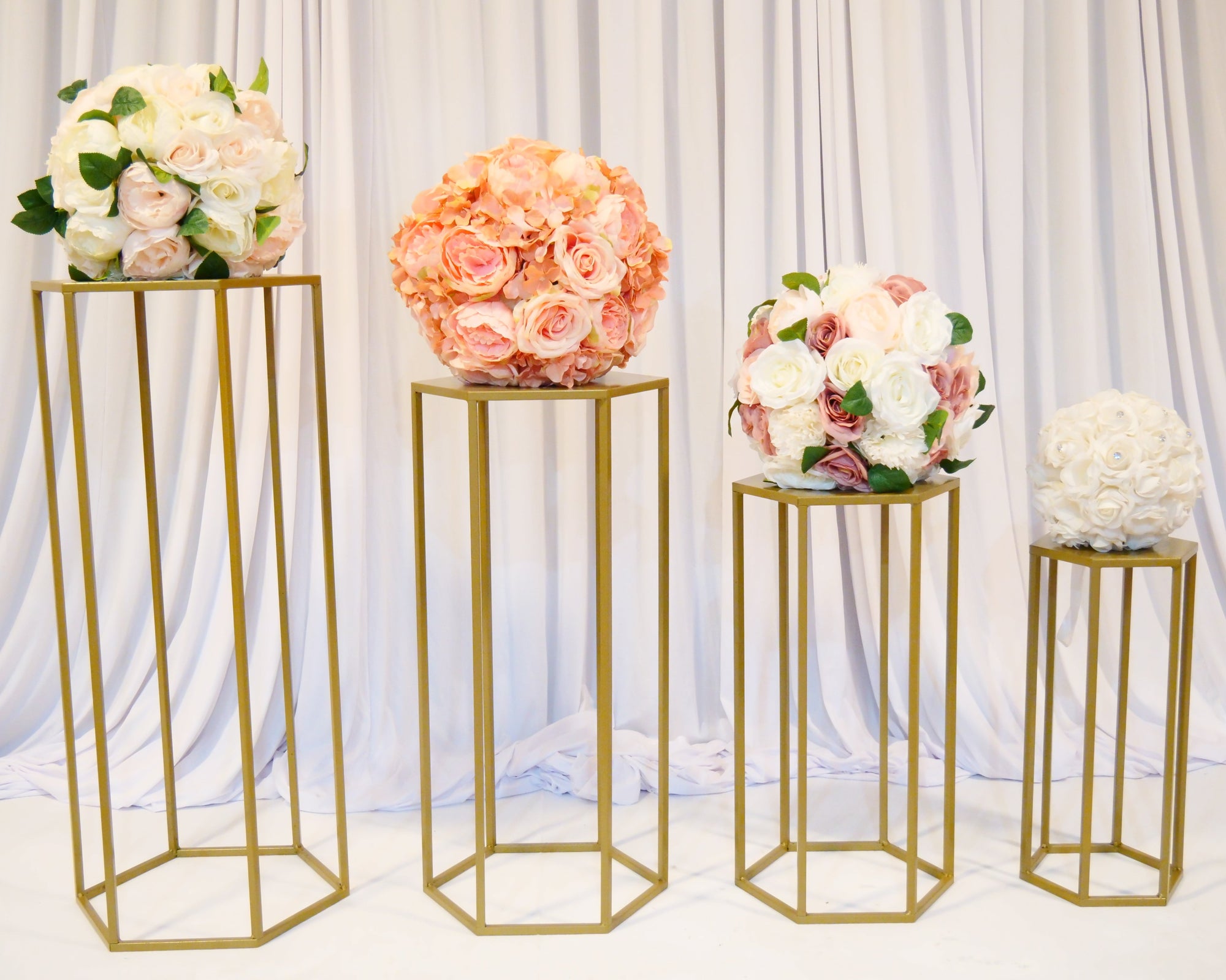 Location - Lot de 4 sellettes hexagonales en Métal de couleur doré Premium