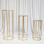 Location - Lot de 3 sellettes hexagonales en Métal de couleur OR