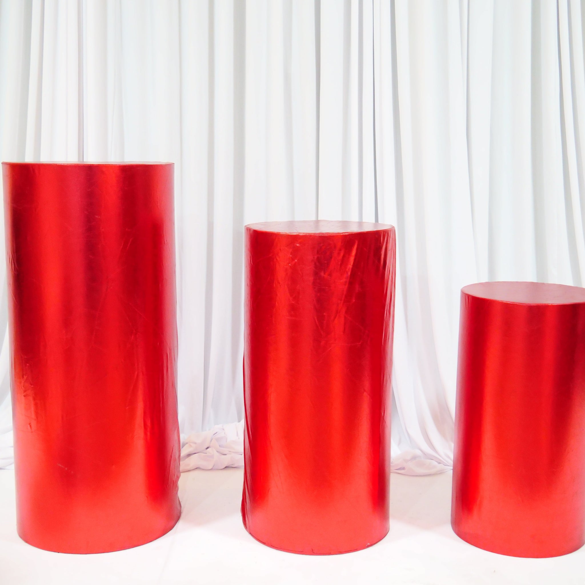 Location - Colonnes cylindriques par 3 Rouge (housse de protection)