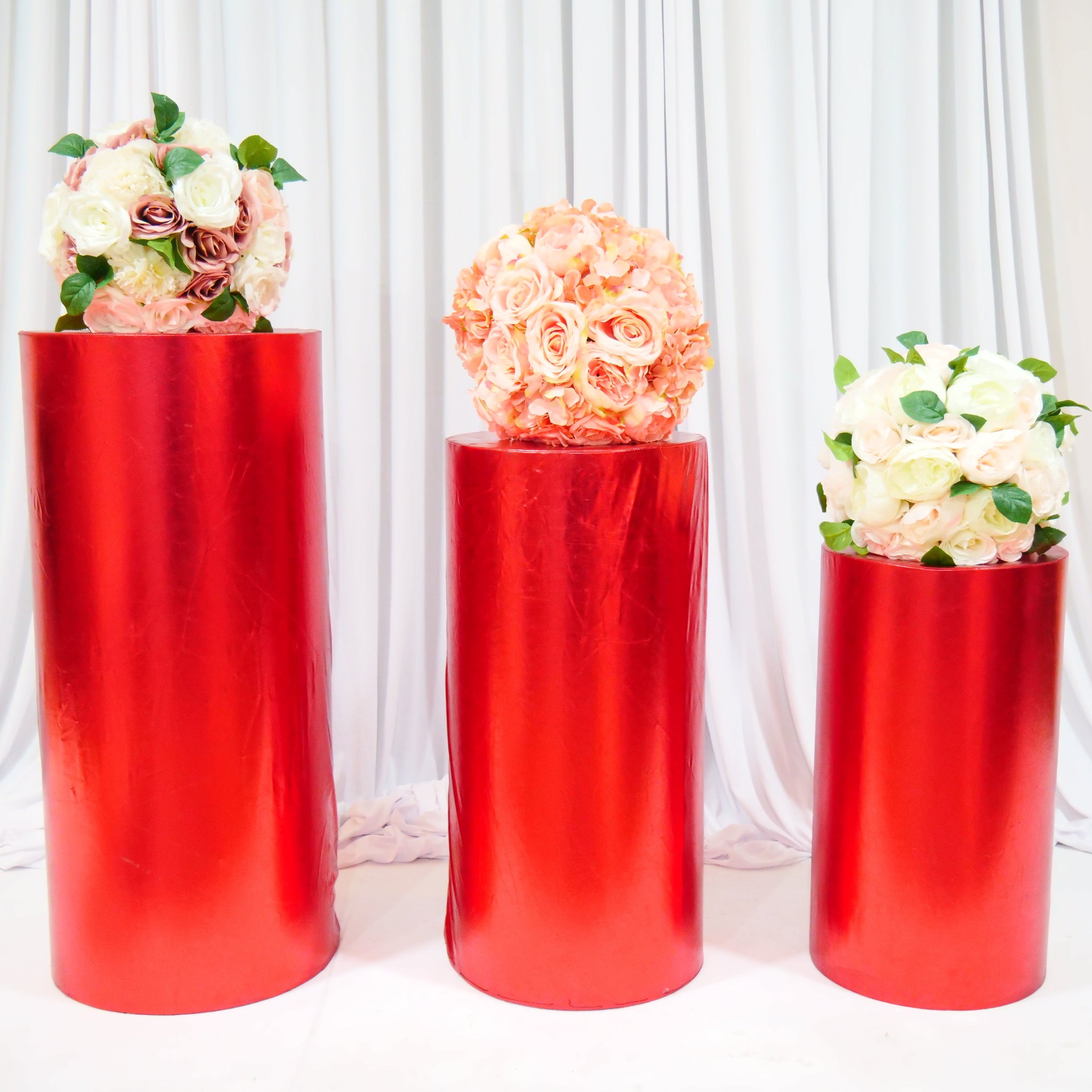 Location - Colonnes cylindriques par 3 Rouge (housse de protection)