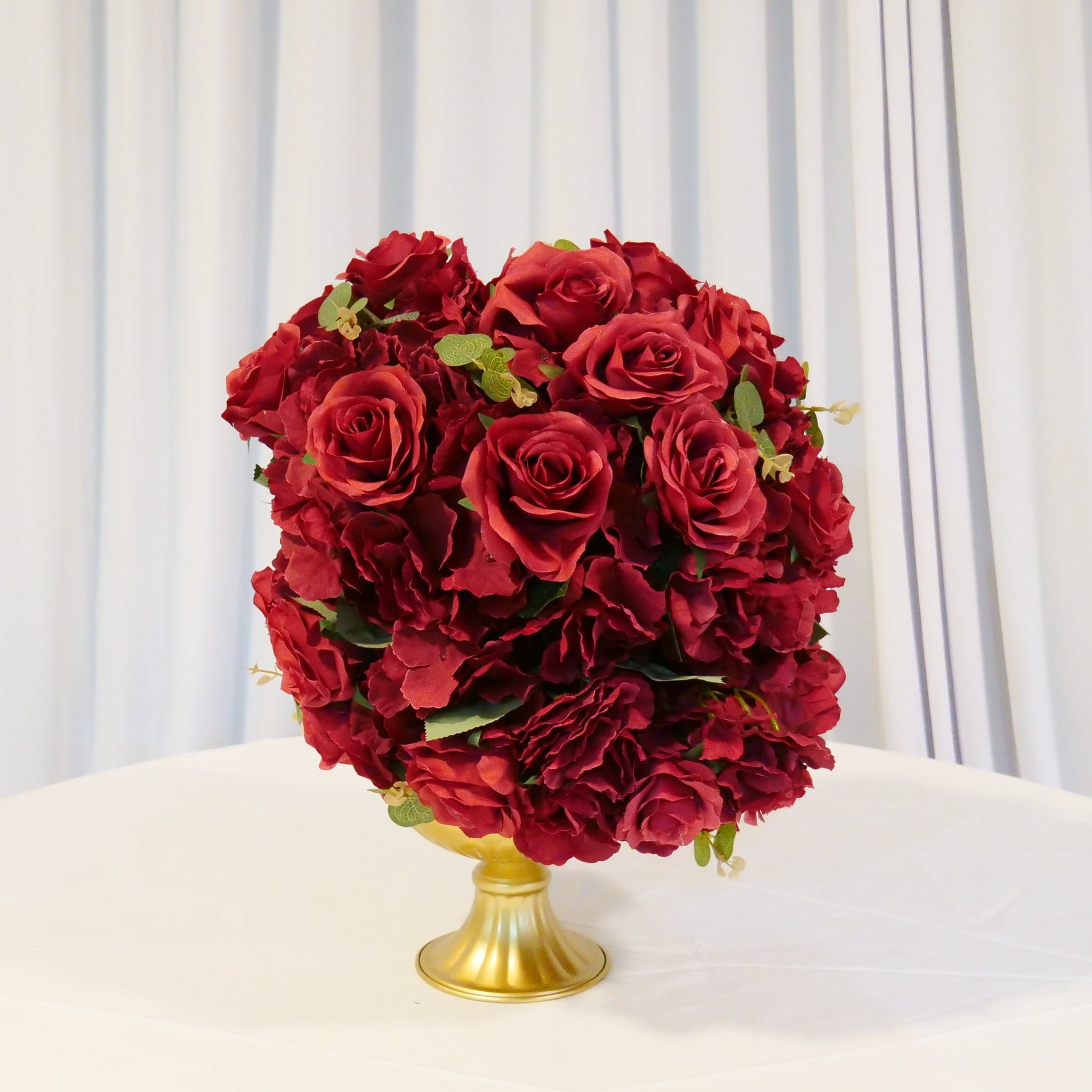 Location - Pleine boule de fleurs Artificielles bordeaux 40cm