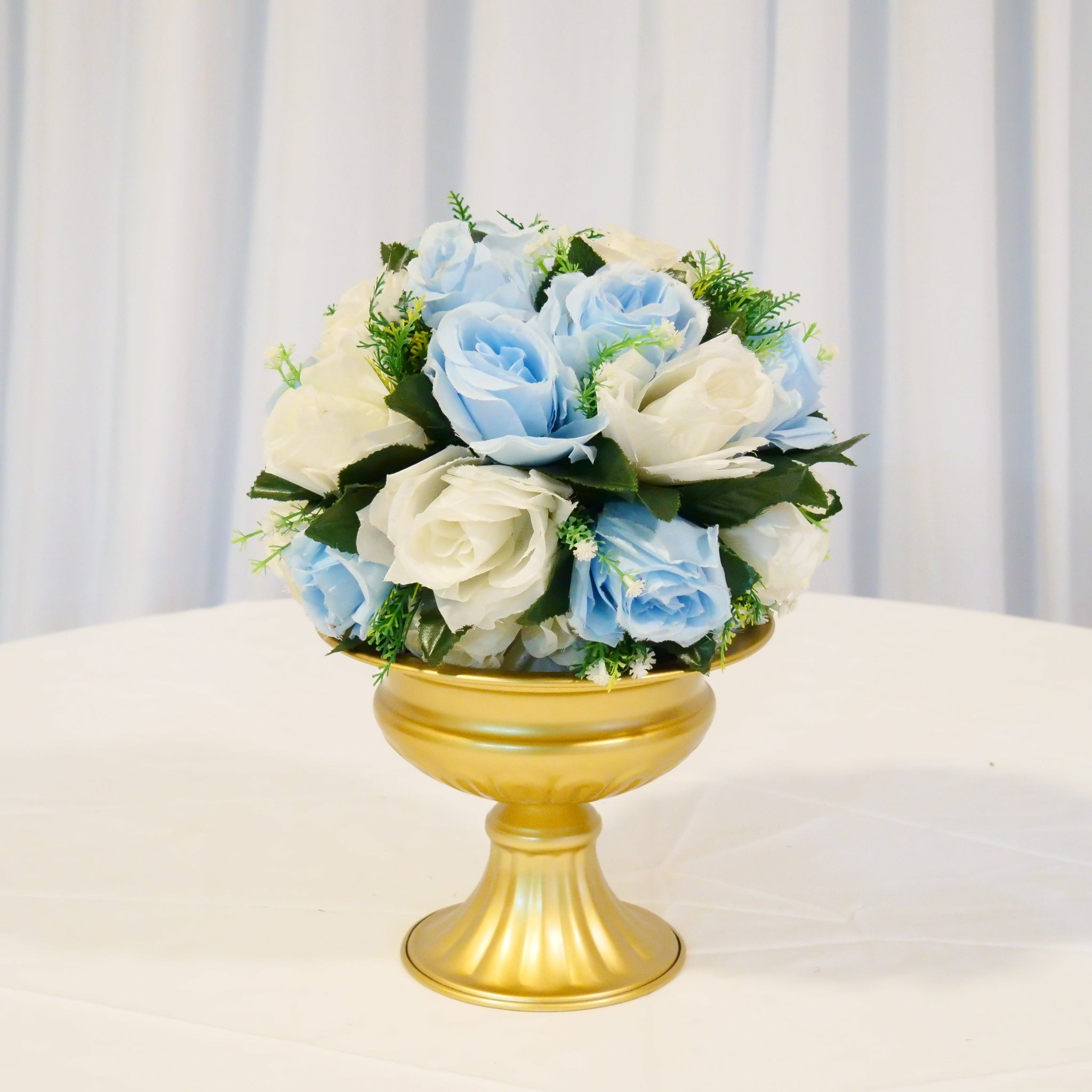 Location - Pleine boule de fleurs Artificielles blanc & bleu