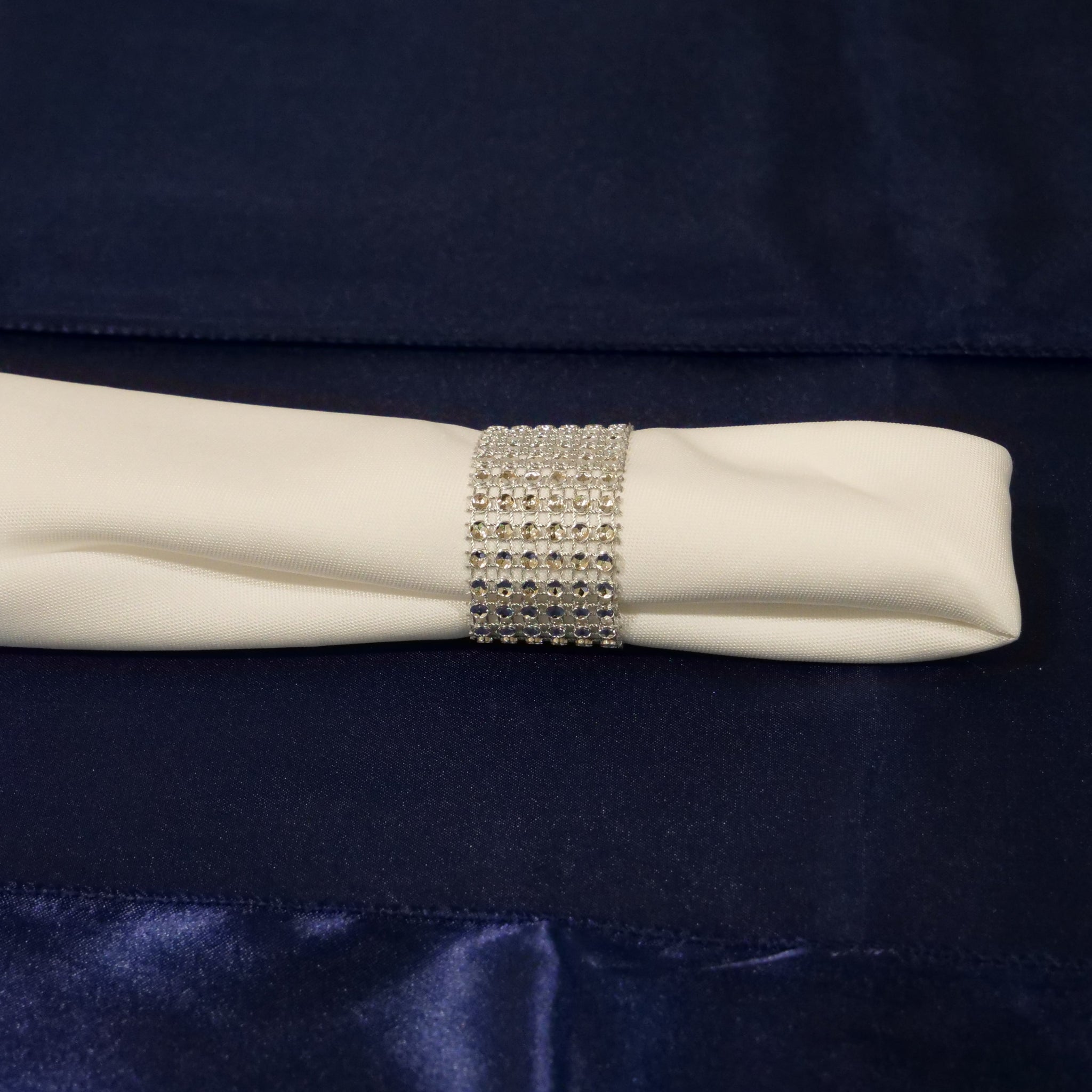 Location - Rond de serviette strass argenté