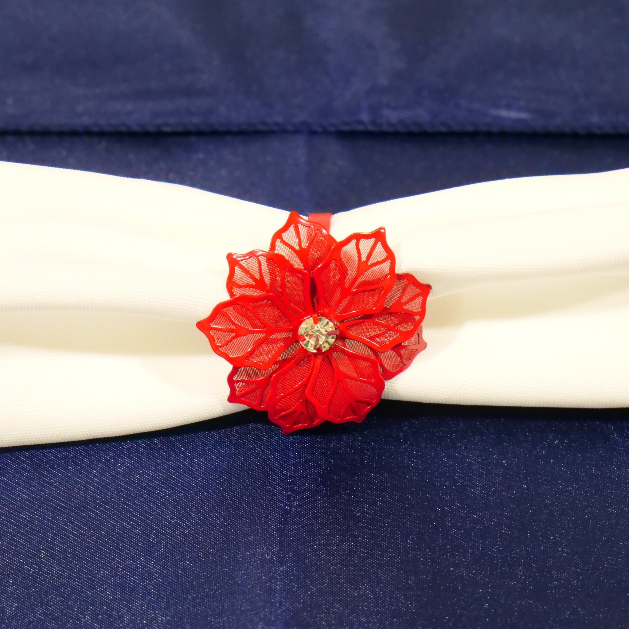 Location - Rond de serviette rose rouge