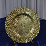 Location - Grand plat rond porte assiette doré prestige