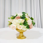 Location - Demi Boule De Fleurs Artificielles Rose Ivoire Vert 32 Cm