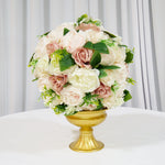 Location - Boule De Fleurs Artificielles Rose Ivoire Vert 32 Cm