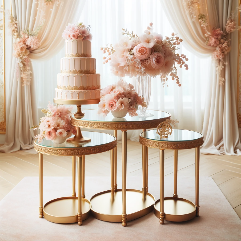 Location - Set de Tables à gâteaux somptueuses Trio Thalia - lot de 3