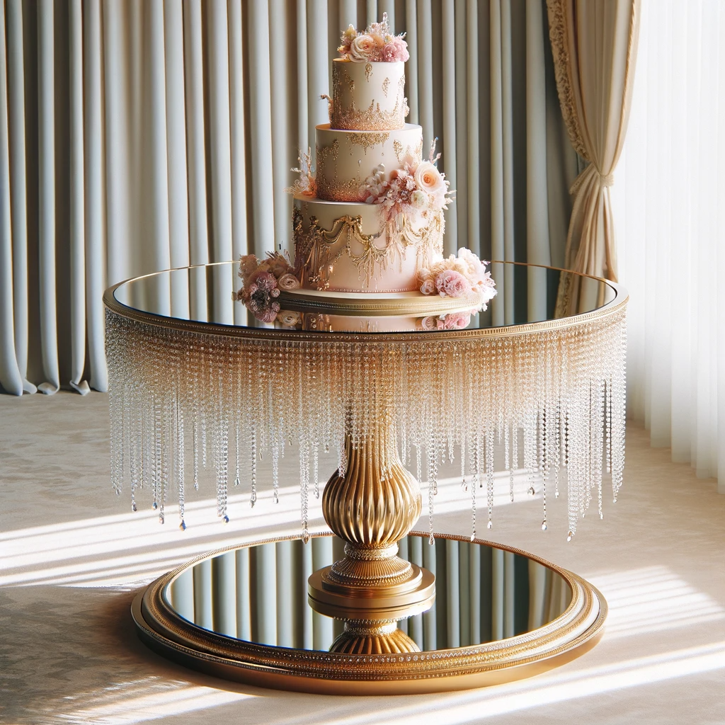 Location - Table à gâteau Dorée Dionysos - 60cm