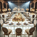 Location - Table garnie carrée lumineuse - formule à créer