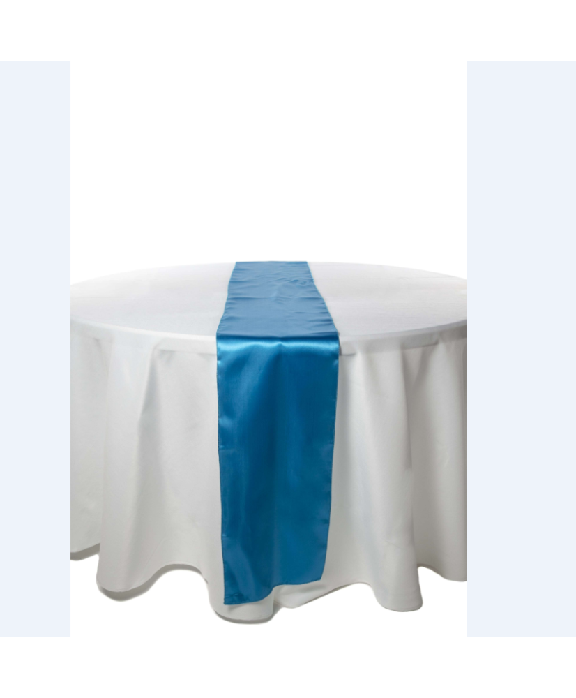 Location - Chemin de table - Satin - bleu turquoise