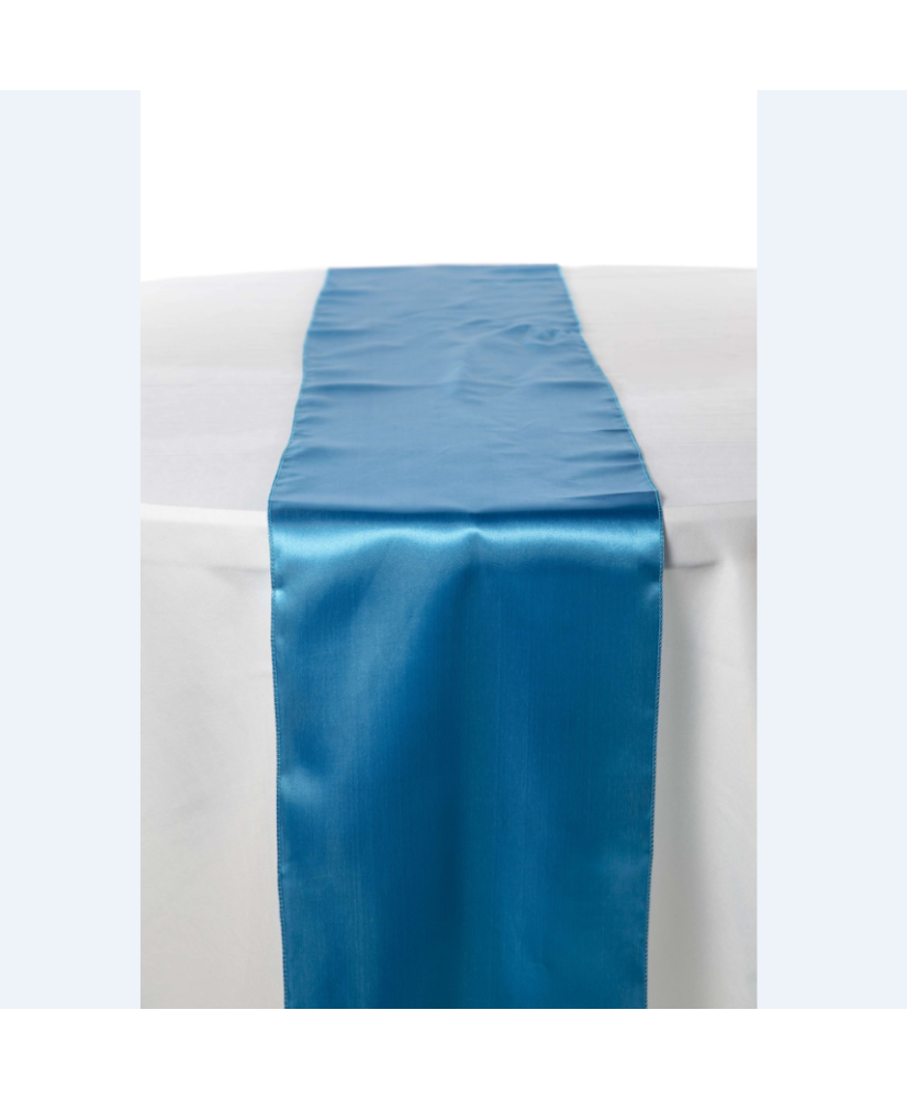 Location - Chemin de table - Satin - bleu turquoise