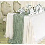 Location - Chemin de table - coton vert sauge