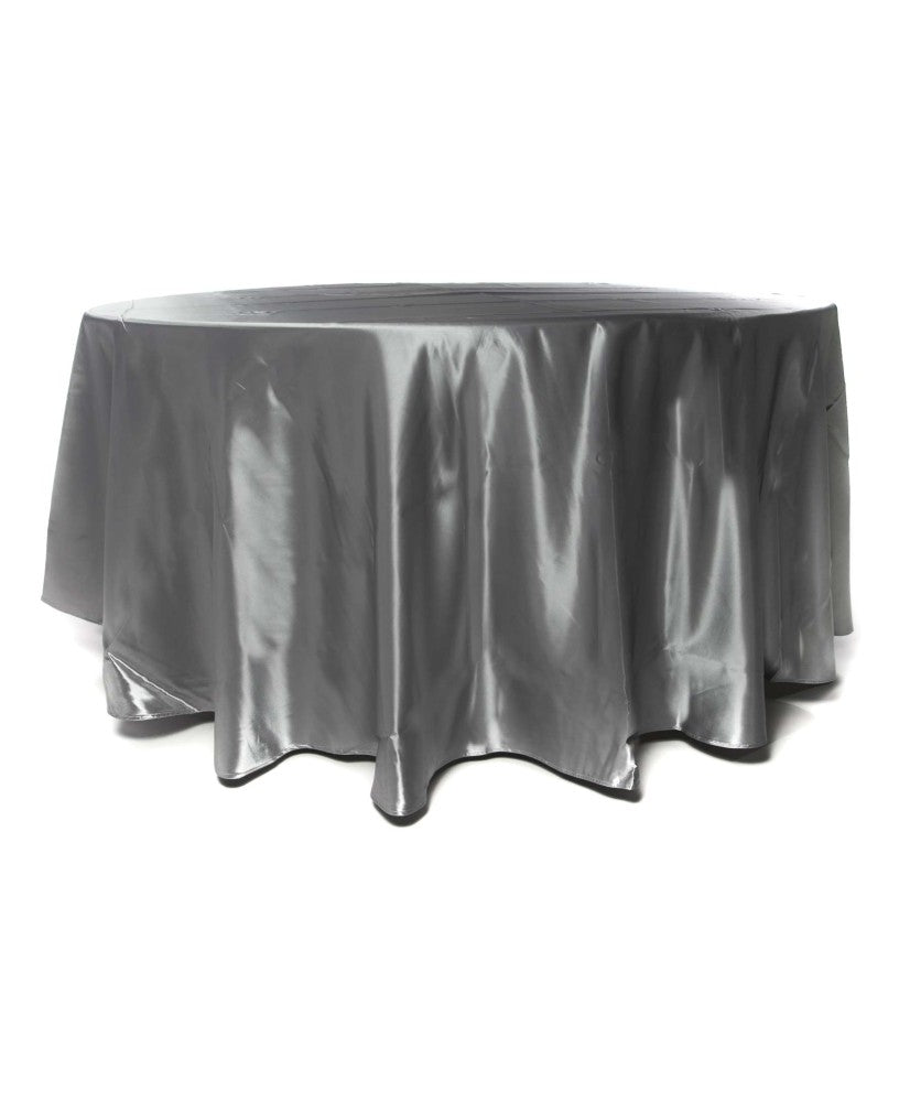 Location - Nappe de table Satin ronde 280 cm - Argent