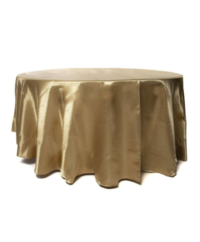 Location - Nappe de table satin ronde 280 cm - Or