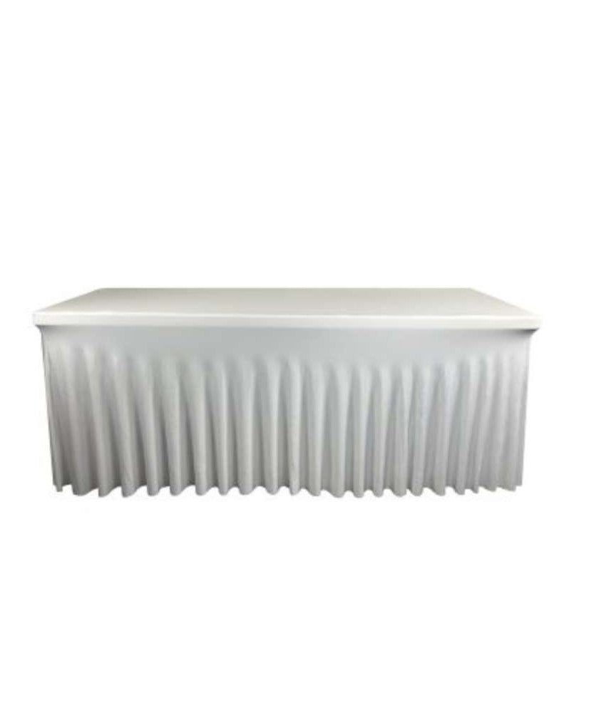 Location - Nappe lycra buffet juponnée 200cm - blanche
