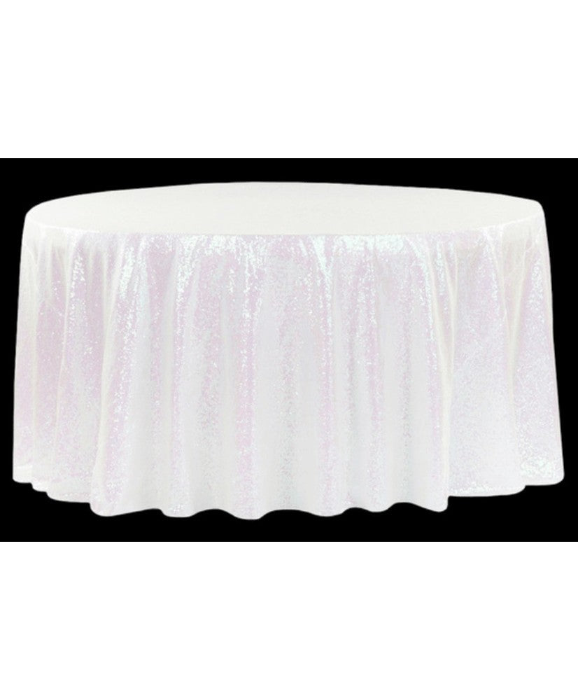 Location - Nappe ronde Sequin 280 cm - Blanche