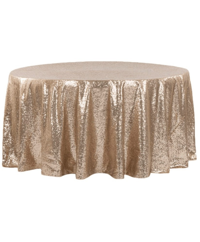 Location - Nappe ronde Sequin 280 cm - Champagne