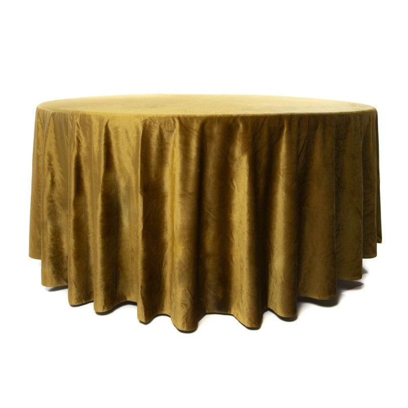 Location - Nappe table Velours Ronde 280cm - Dorée