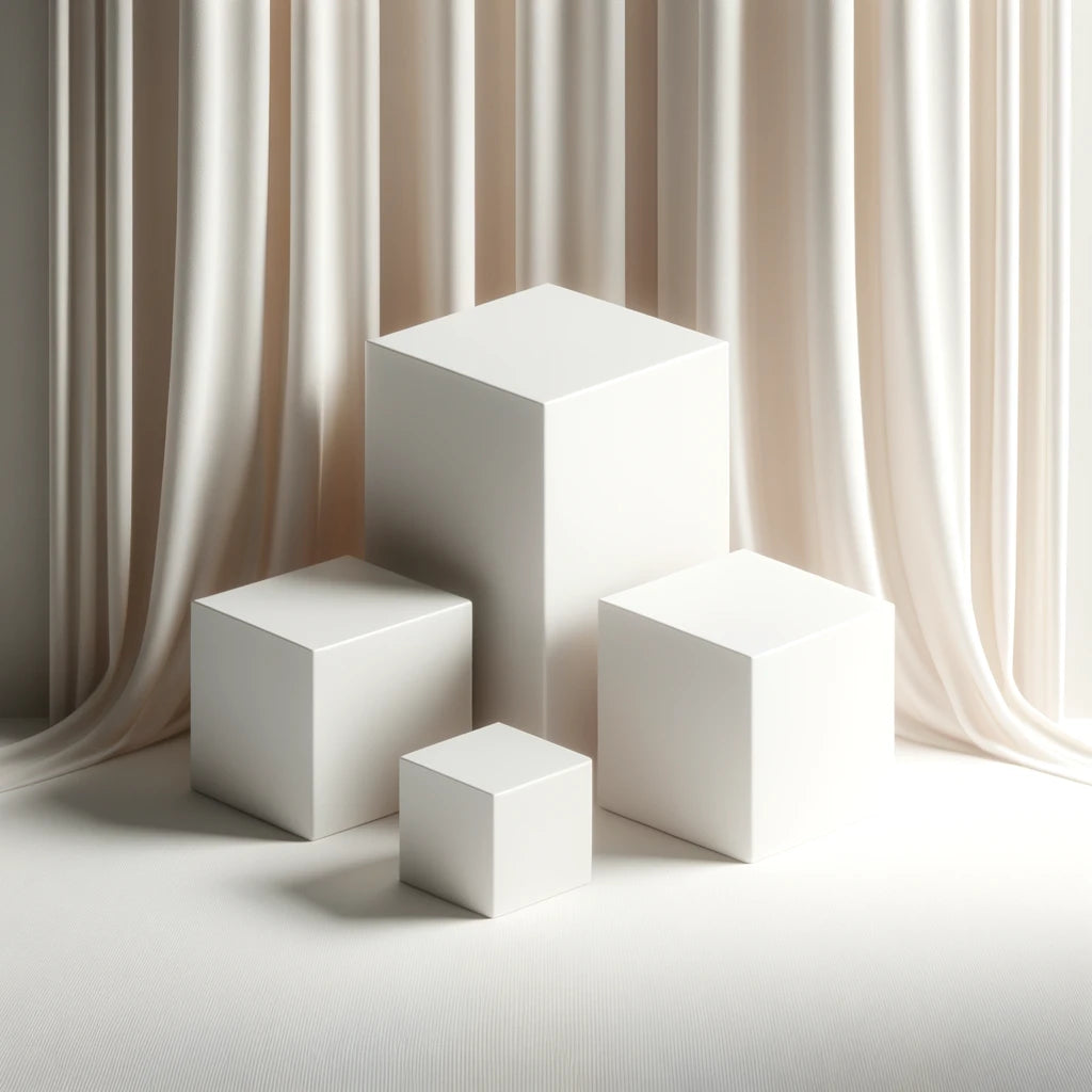 Location - Support Cube Acrylique pour Buffet Blanc - 4 Pièces