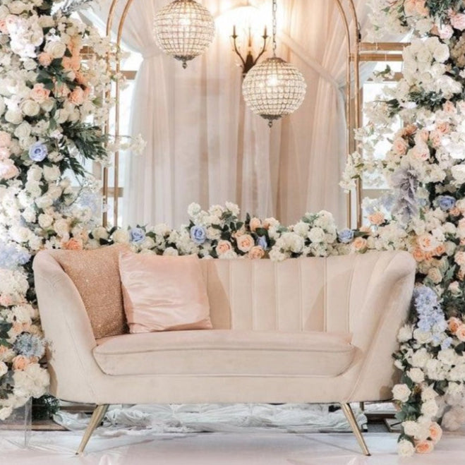 Location - Trône deux places velours ivoire LOLA