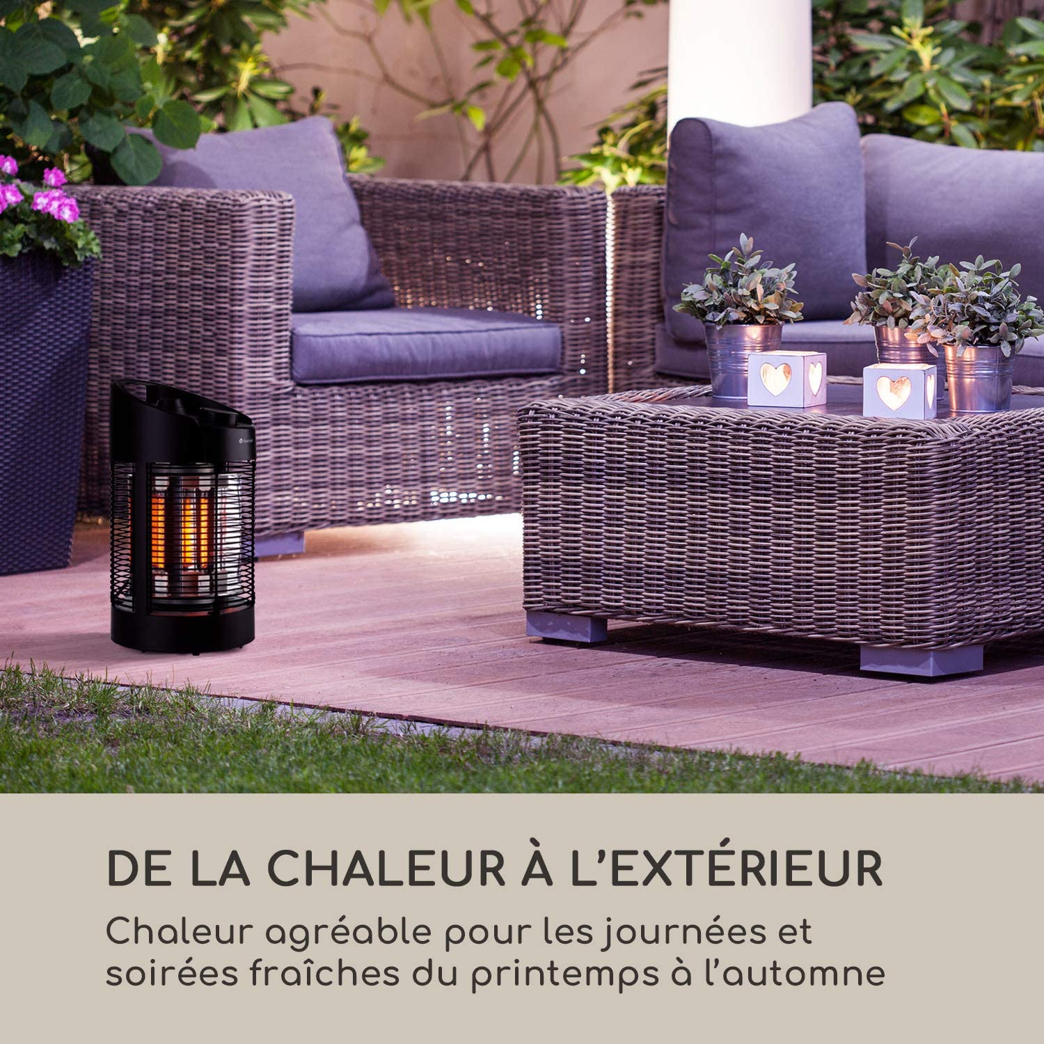 Location - Radiateur infrarouge sur pied, 2 vitesses de chauffage 360°